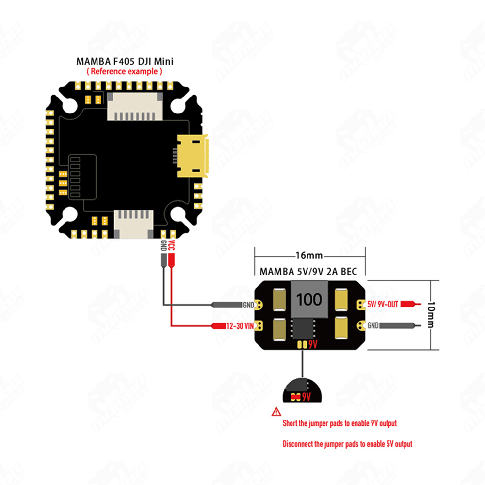 MAMBA-16x10mm-Micro-2A-BEC-5V-9V-umschaltbar-fuumlr-Mamba-F405-DJI-Air-Unit-RC-Drone-FPV-Racing-1775865-5